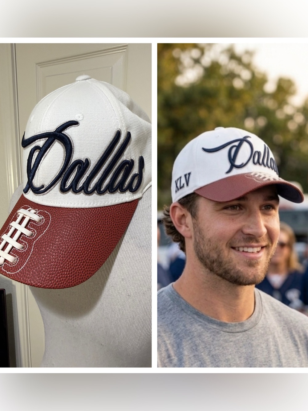 Top of the World Dallas Super Bowl XLV Football Laces Autograph Cap / Flexfit Ha